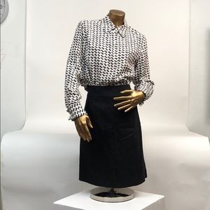 Alfani Silk Top-black white too